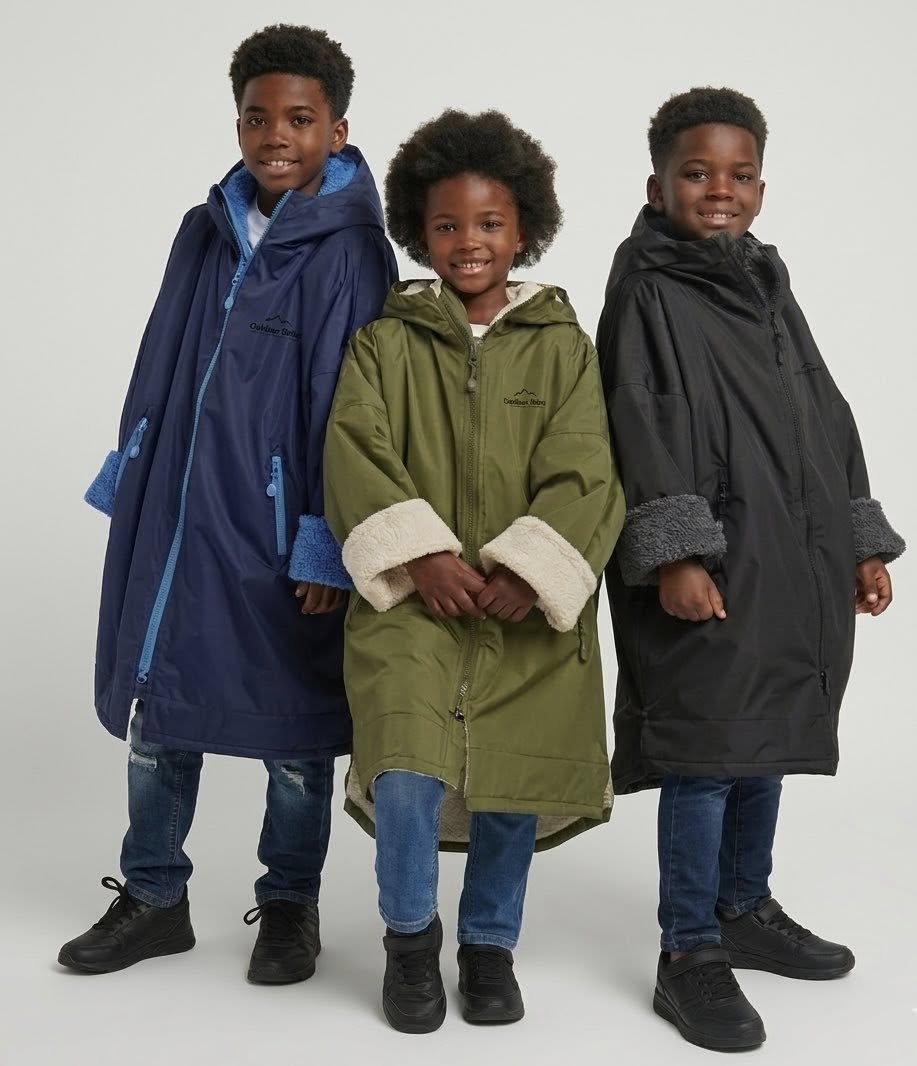 Junior Outdoor Robe - Khaki Green