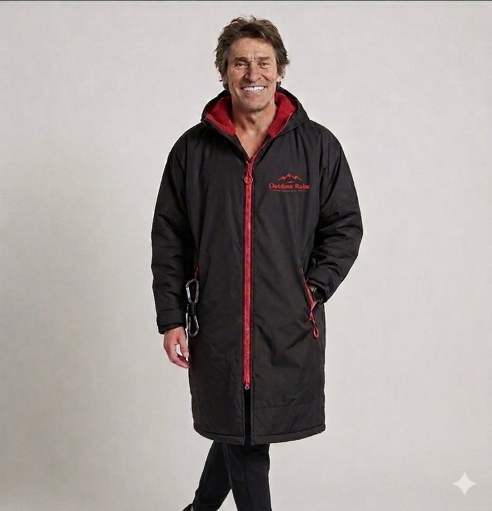 Adults Outdoor Robe - Black & Red
