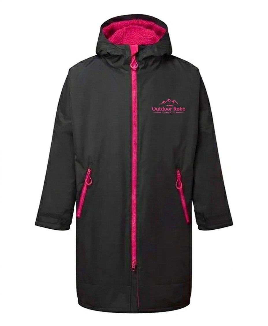 Adults Outdoor Robe - Black & Pink