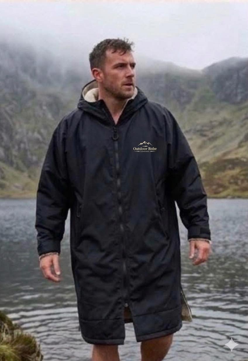 Adults Outdoor Robe - Black & Cream