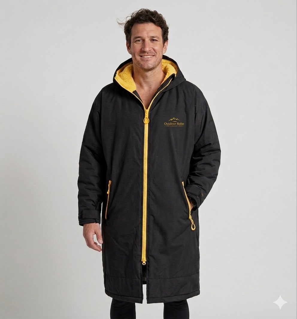 Adults Outdoor Robe - Black & Yellow