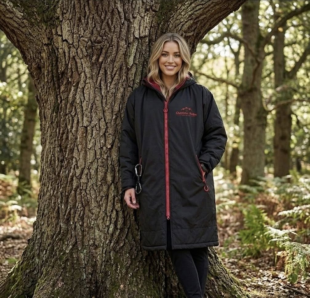 Adults Outdoor Robe - Black & Red