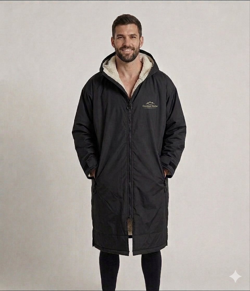 Adults Outdoor Robe - Black & Cream
