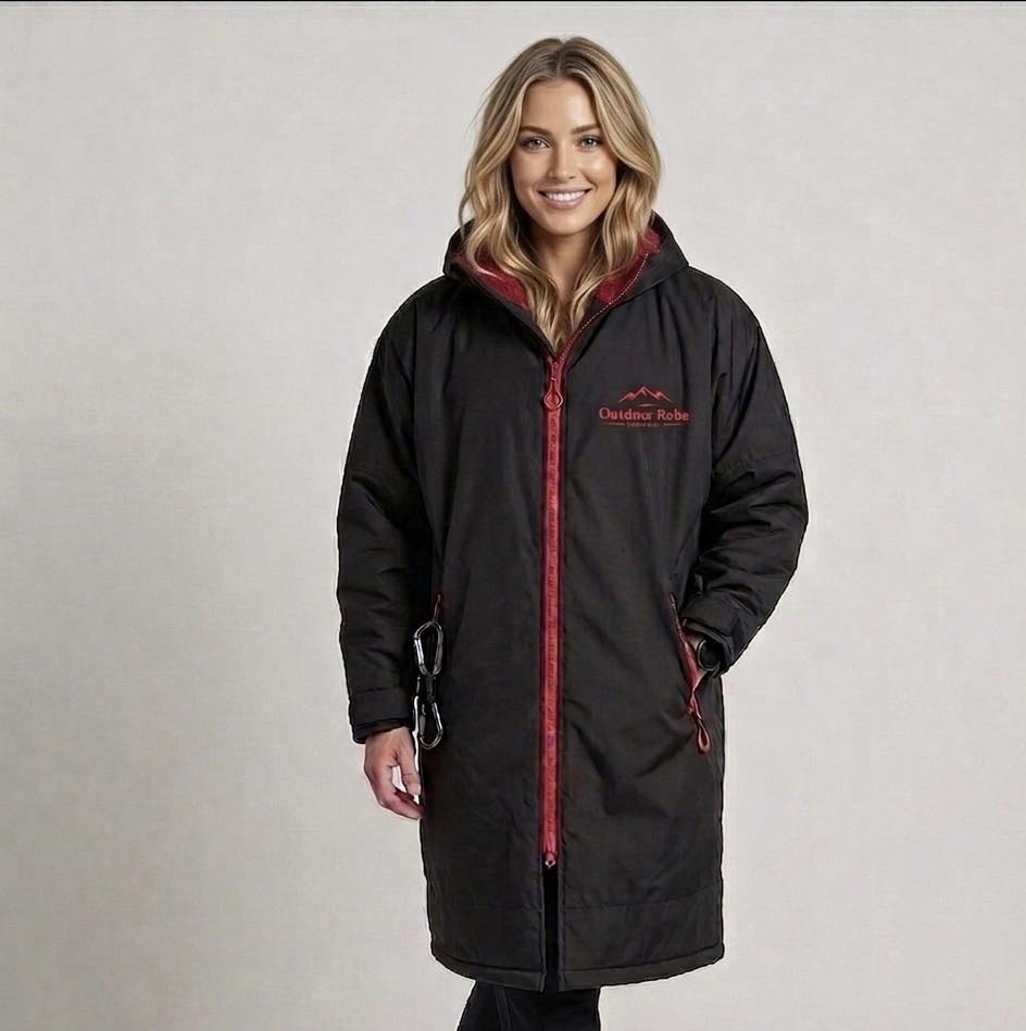 Adults Outdoor Robe - Black & Red