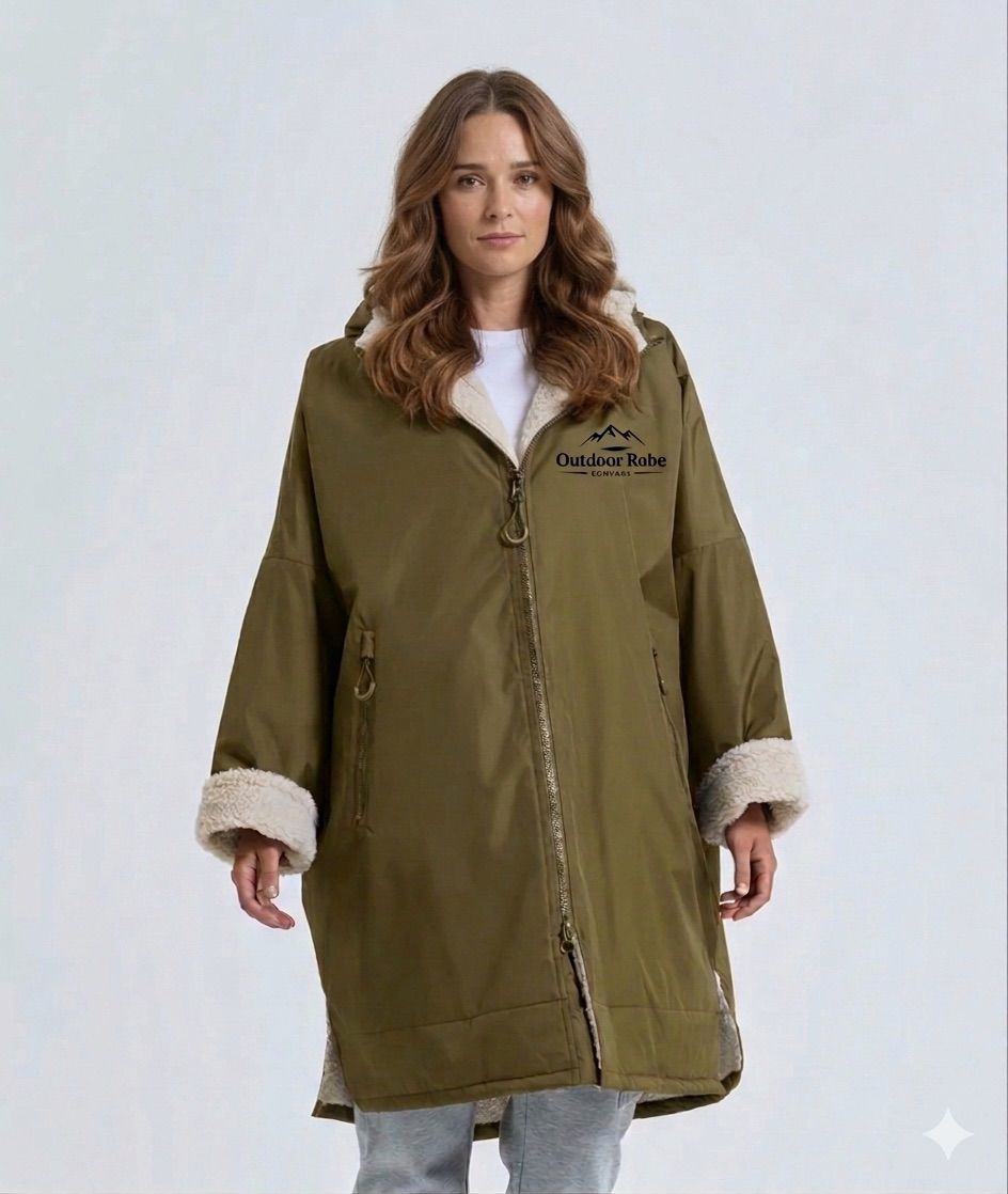 Adults Outdoor Robe - Khaki Green